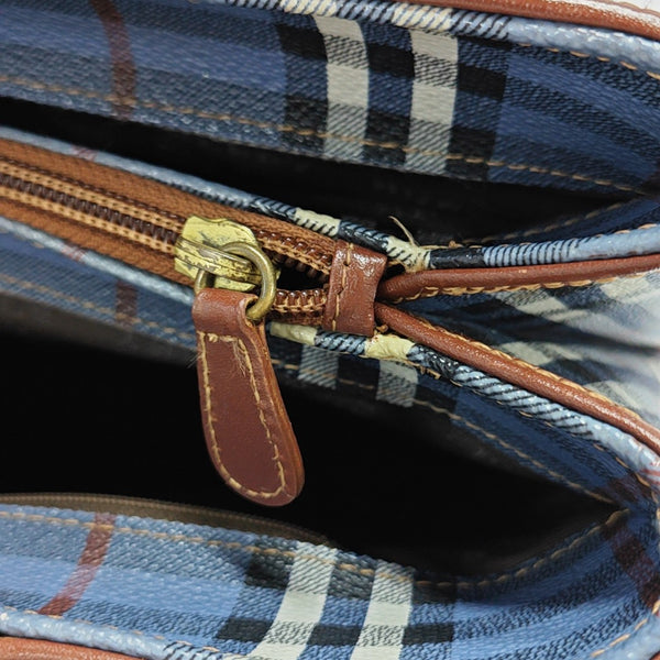 Coated Canvas Tote Bag Blue