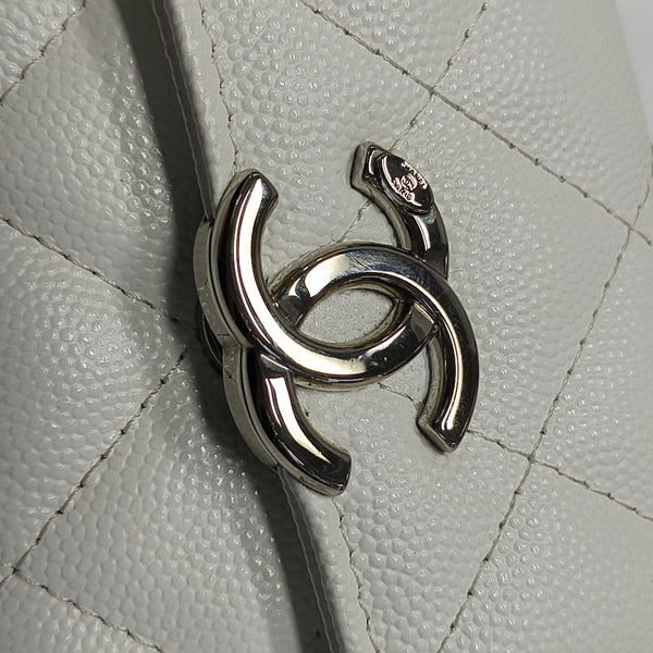 Quilted Grained Calfskin White