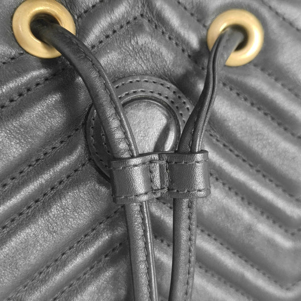 GG Marmont Super Mini Quilted Calfskin Black