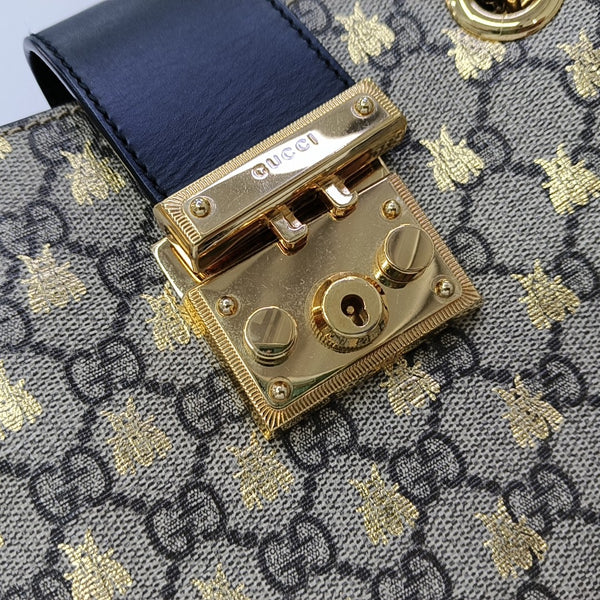 Padlock Small Monogram Coated Canvas Beige