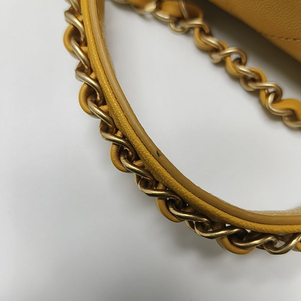 CHAIN INFINITY TOP HANDLE Quilted Lambskin Yellow