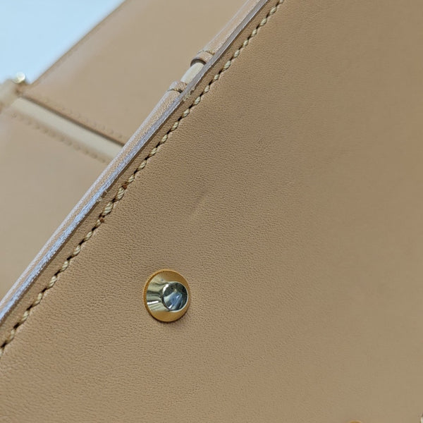 Calfskin Top Handle Bag Brown