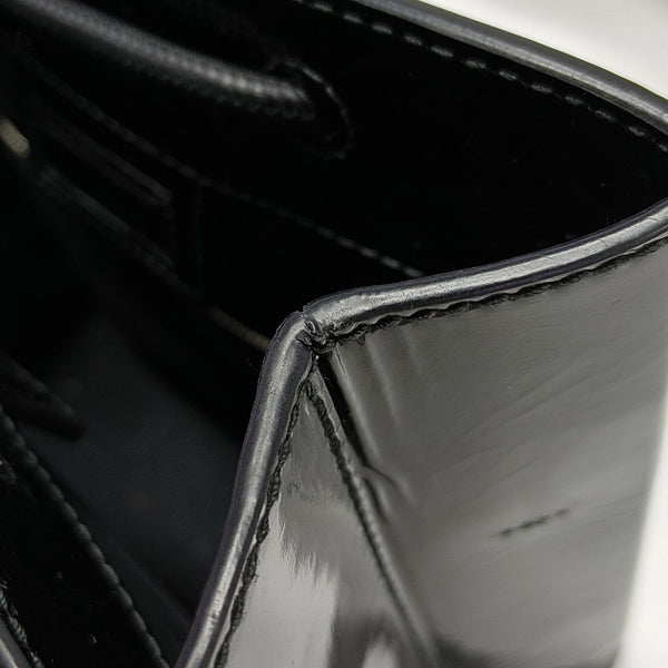 Shopping Bag Super Mini Patent Leather Black