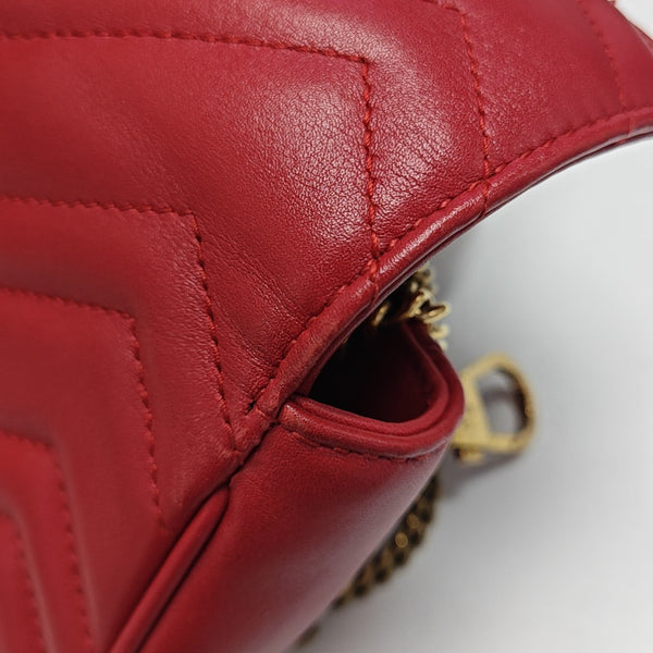 GG Marmont Mini Quilted Calfskin Red