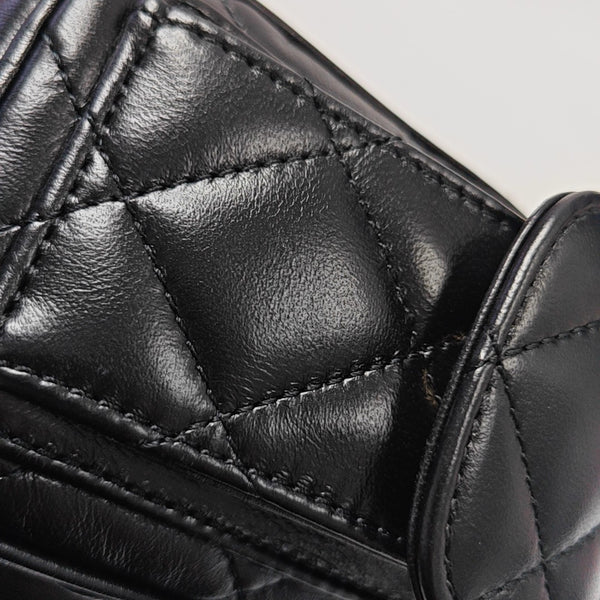 Quilted Lambskin Shoulder Bag Black