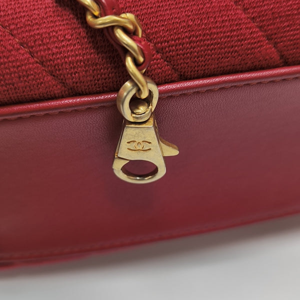 COCO HANDLE Small Chevron Fabric Red