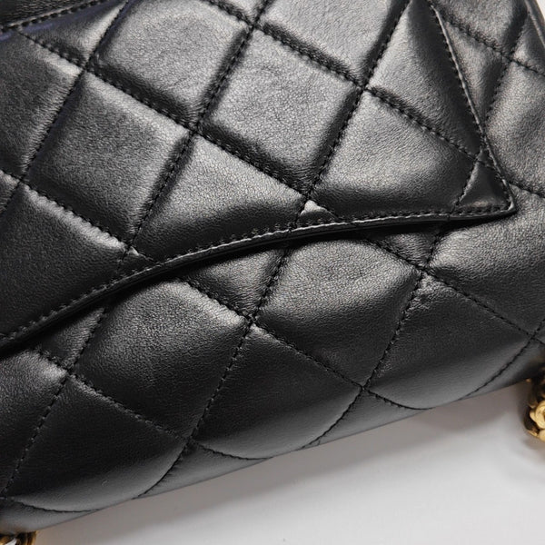 Quilted Calfskin Shoulder Bag Black