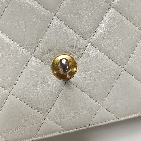 Quilted Calfskin Crossbody Bag White