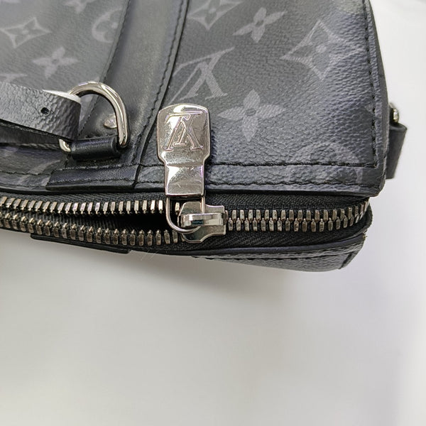 KEEPALL Monogram Coated Canvas Black