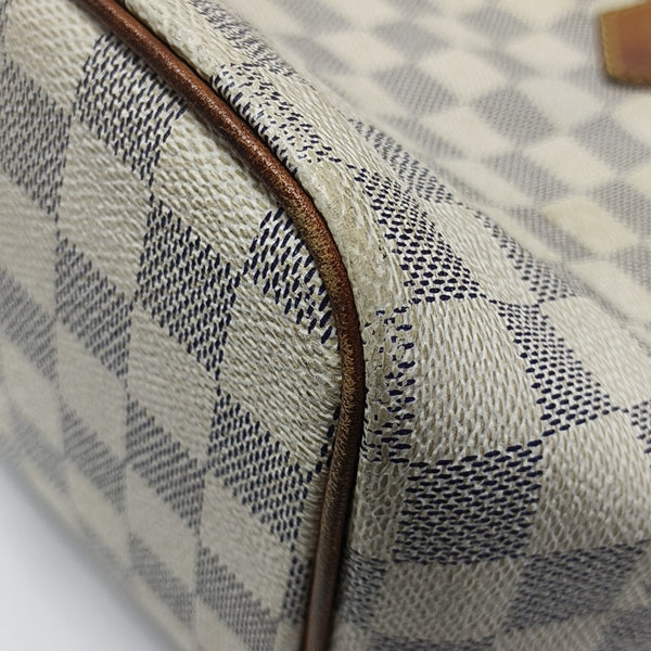 SALEYA PM Damier Azur Coated Canvas White