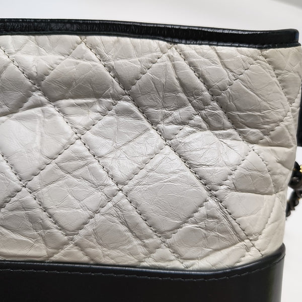 GABRIELLE Small Quilted Calfskin White