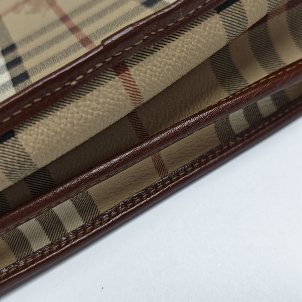Coated Canvas Shoulder Bag Brown