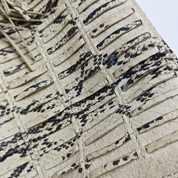 Python Top Handle Bag Beige