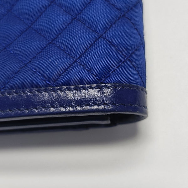 Quilted Fabric Shoulder Bag Blue