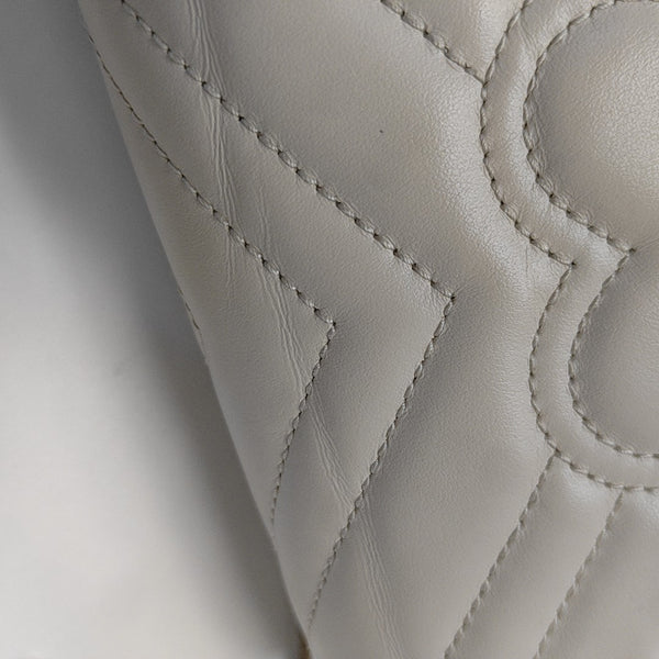 GG Marmont Mini Quilted Calfskin White