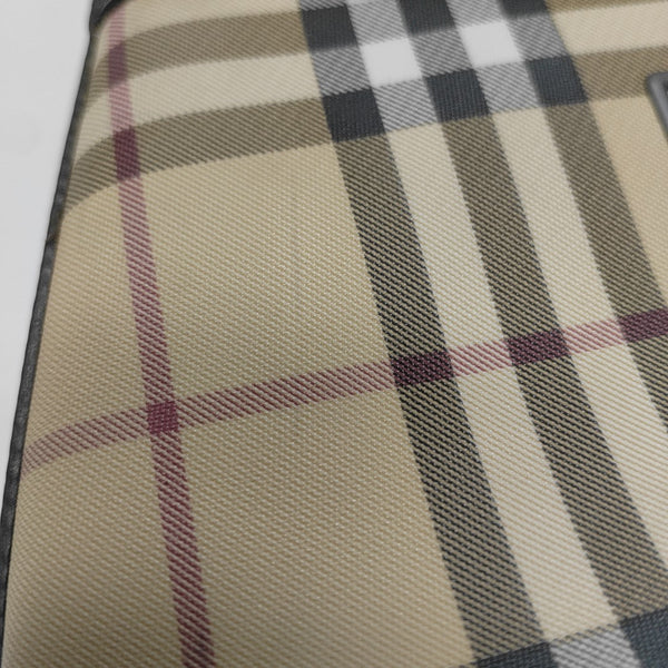 Coated Canvas Top Handle Bag Beige