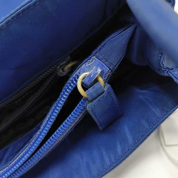 Nylon Top Handle Bag Blue
