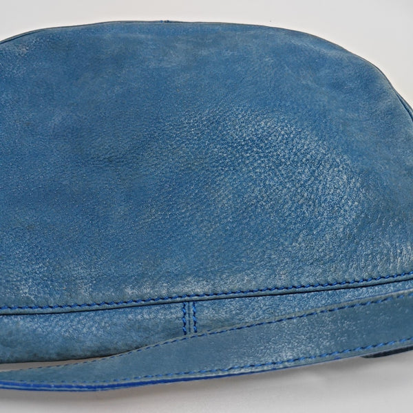 Leather Shoulder Bag Blue