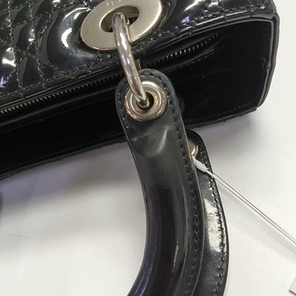 Lady Dior Medium Cannage Patent Leather Black