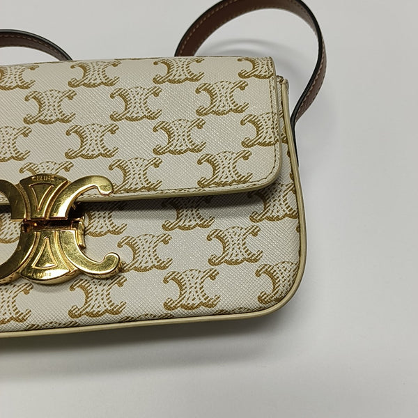 TRIOMPHE Small Coated Canvas White