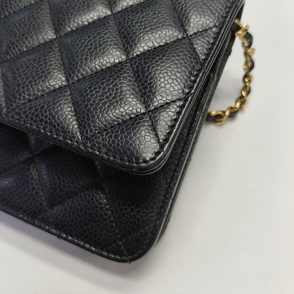 WOC Quilted Grained Calfskin Black