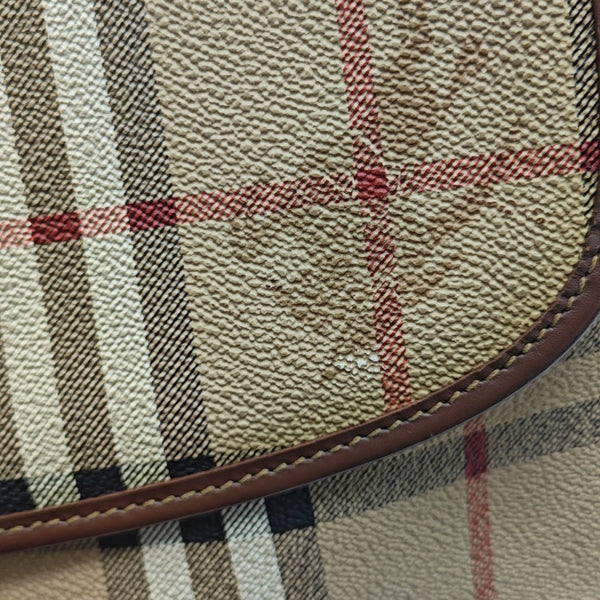 Coated Canvas Shoulder Bag Beige