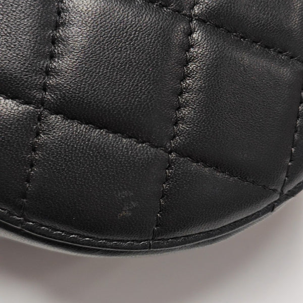 ROUND Quilted Lambskin Black