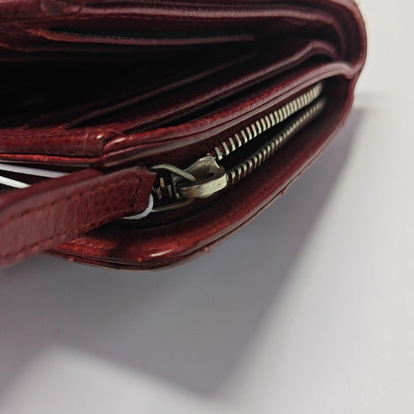 Quilted Grained Calfskin Wallet Red