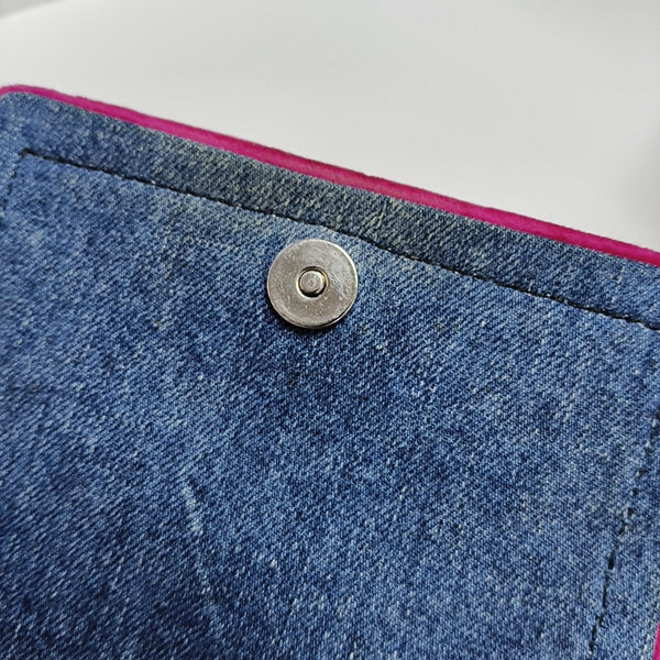 Denim Top Handle Bag Blue