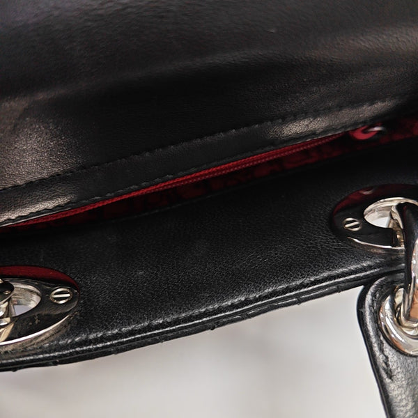 Lady Dior Mini Cannage Lambskin Black