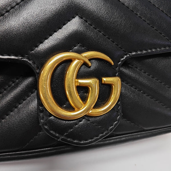 GG Marmont Mini Quilted Calfskin Black