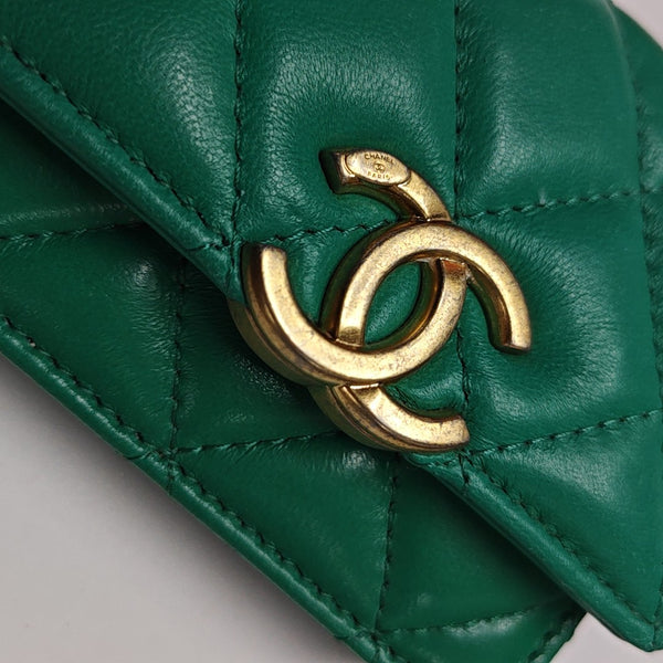 Quilted Calfskin Shoulder Bag Green