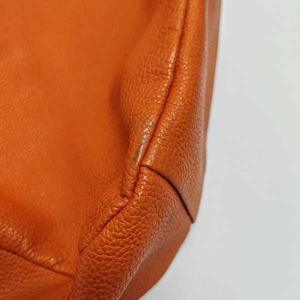 Calfskin Top Handle Bag Orange