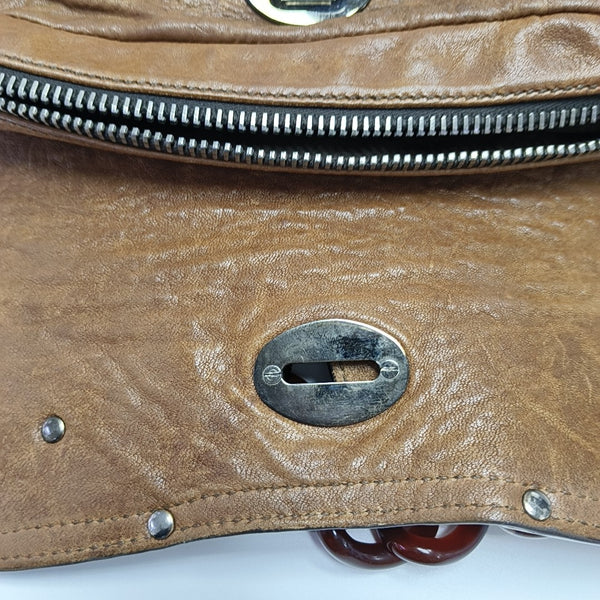 Lambskin Shoulder Bag Brown
