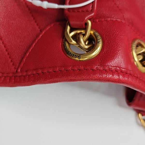 NIKI Medium Chevron Lambskin Red