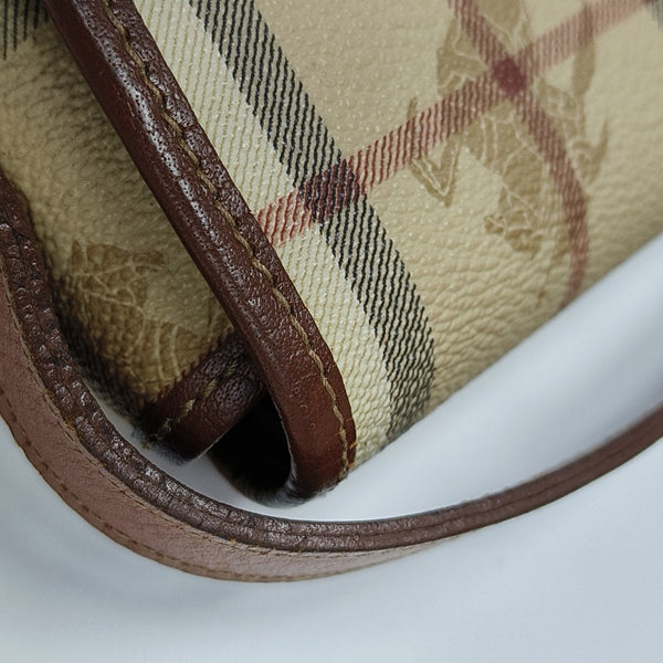 Coated Canvas Crossbody Bag Beige