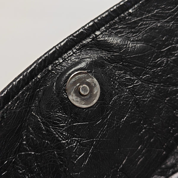 NIKI Medium Chevron Calfskin Black