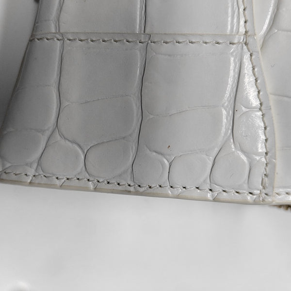 Hourglass Wallet On Chain Mini Calfskin White