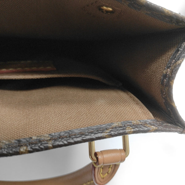 SAC PLAT Mini Monogram Coated Canvas Brown