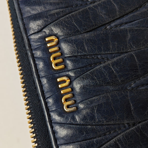 Quilted Lambskin Wallet Blue