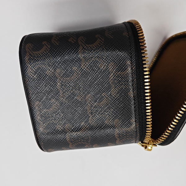 Coated Canvas Shoulder Bag Black