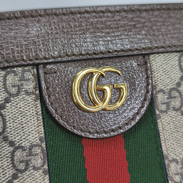 Ophidia Small Monogram Coated Canvas Beige