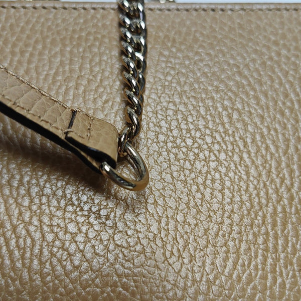 Interlocking G Small Calfskin Beige