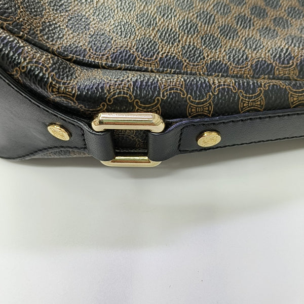 Coated Canvas Shoulder Bag Black