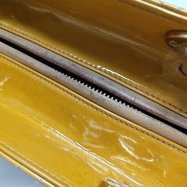 Authenticated pre-owned Lady Dior Quilted Patent Leather Yellow - Tote Bag at Looply