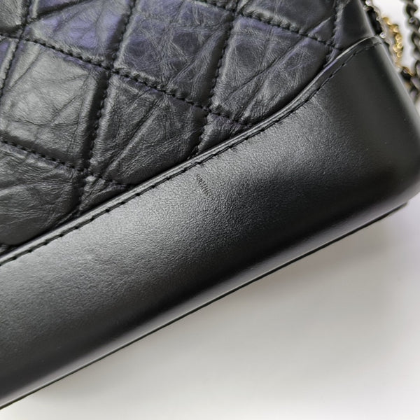 GABRIELLE Small Quilted Vintage Calf Black