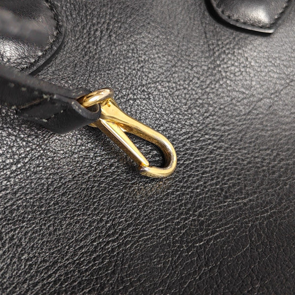 The Banner Small Calfskin Black