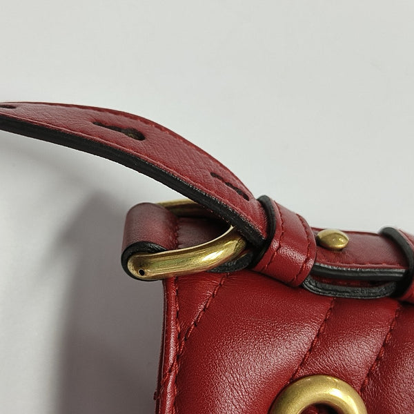GG Marmont Small Quilted Calfskin Red