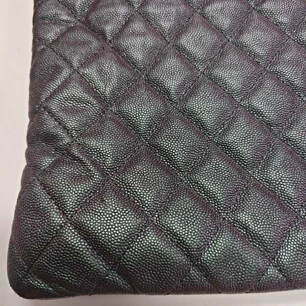 Quilted Patent Leather Tote Bag Green