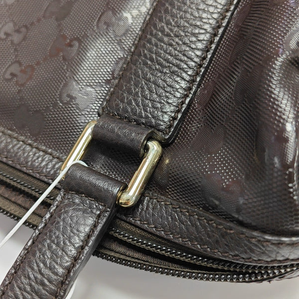 Monogram Coated Canvas Tote Bag Brown